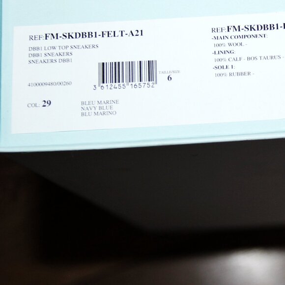 BNWT AW22 LANVIN DBB1 FELT LOW TOP SNEAKERS 39 - Picture 5 of 9